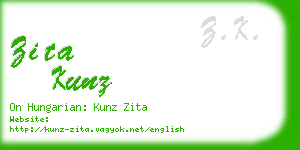 zita kunz business card